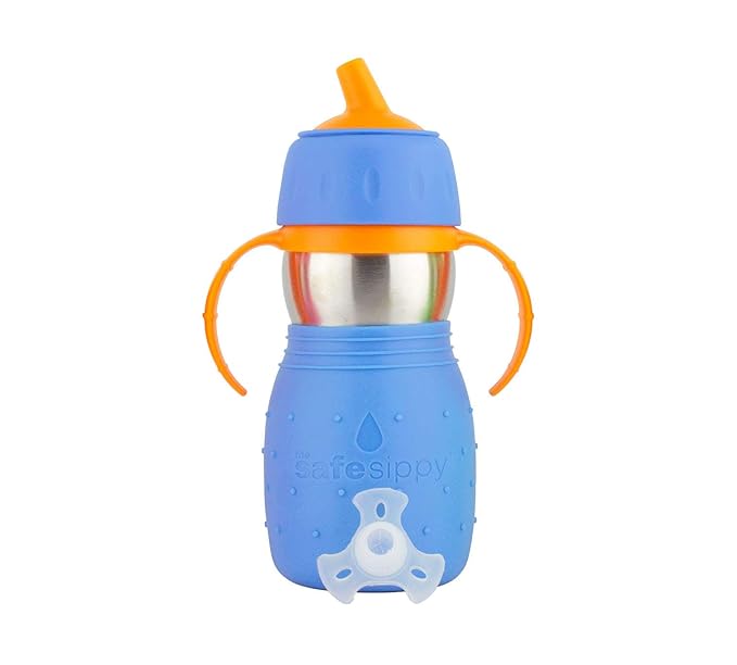 Kid Basix Safe Sippy Cup, The Original Stainless Steel Sippy Cup, Blue