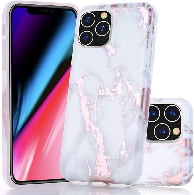 Amazon Com Baisrke Iphone 11 Pro Max Case Shiny Rose Gold Marble Design Bumper Matte Tpu Soft Rubber Silicone Cover Phone Case For Iphone 11 Pro Max 6 5 Inch 19 White Marble