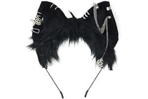 VIGVAN Animal Cosplay Ears Fox Cat Ears Chain Punk Cross Cat Ears Headbands