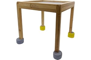 INSPIRASPARK Little Balance Box, Best Push Pull Walker Toy, 2-in-1 No Wheels Spring Feet, Wooden Walker, Girl Boy Toddler Child Activity Table, Tall Grey + Removeable Booties