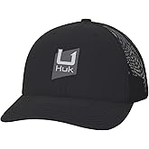 HUK Mens Mesh Trucker Snapback Hat | Anti-Glare Fishing Hat