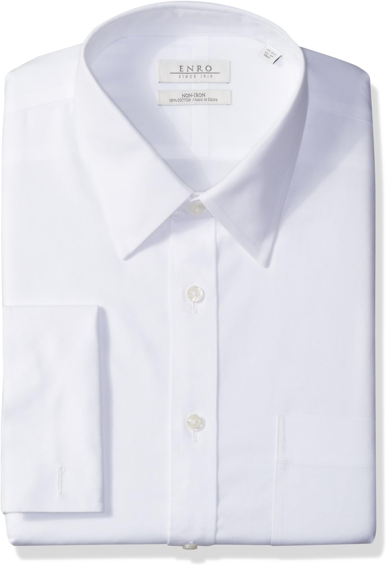 Enro Men's Classic Fit Big-Tall Solid French Cuff Dress Shirt