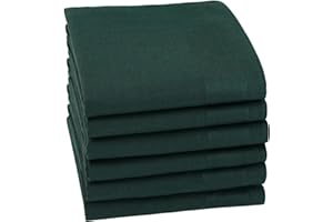 HOULIFE Men's Cotton Handkerchiefs, Solid Color 60S Soft Cotton Hankies for Men Women 6/12PCS 15.7"×15.7"