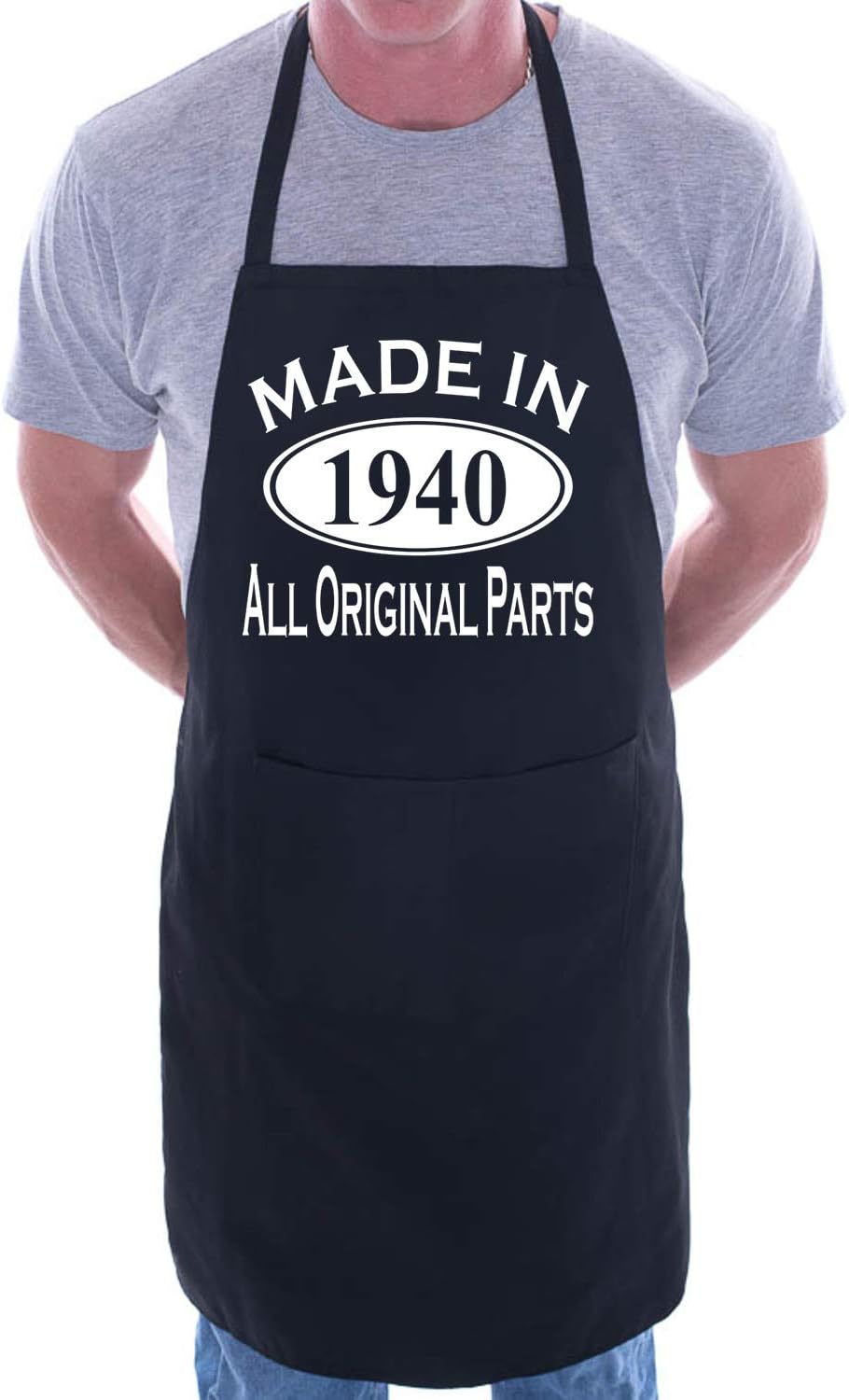 Print4U Made In 1946 80th Birthday BBQ Cooking Funny Novelty Apron Black