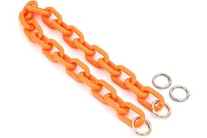 Yichain Chunky Acrylic Purse Strap Bag Chain Handle Replacement,Handbag Purse Making Accessory Decoration (Orange)