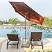 Abba Patio 9ft Outdoor Patio Market Table Umbrella with Push Button Tilt and Crank for Garden, Lawn, Deck, Backyard & Pool, Red Striped