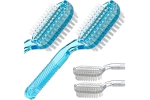 XJINMIN Handle Grip Fingernail Brush Two Sided Nail Brush Foot Scrub Brush Soft Stiff Bristles Hand Cleaning Brushes Nails Toes Scrubber for Men Women Kids,4 PCS