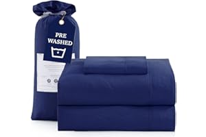 Casa Platino Twin XL Pre Washed Twin XL Sheet Set - Ultra Soft & Breathable Bed Sheets, Brushed Microfiber, Fade Resistant, Twin XL Size Bed Sheet Set with Deep Pockets - Navy Blue