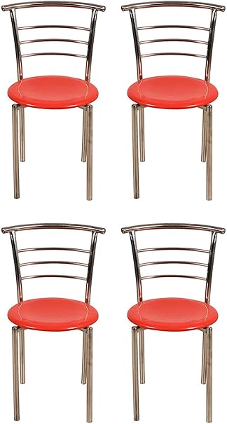 Stainless Steel Chairs Red 2.5 (Set of 4 PCs)