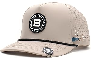 BRIMZ - Golf Performance Hat - Tee Holder & Magnetic Ball Marker - Breathable, Sweat & Water Resistant Golfing Snapback Hat