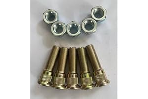 WANTONE RACING 5pcs 1/2"-20 x 2 in. UHL Length 0.61 in. Knurl Press-in Wheel Studs with Lug Nuts Replacement for Dexter 3500-7000lbs Axle Trailer Hub