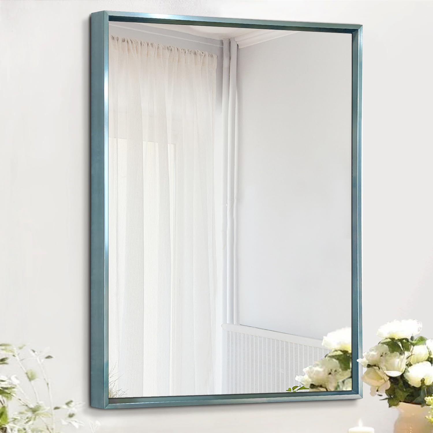 Photo 1 of AAZZKANG Small Wall Mirror Decorative Metal Framed Mirrors Modern for Bedroom Bathroom Home Decor Rectangular