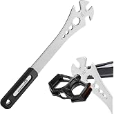 4 in 1 Bicycle Bike Pedal Wrench Bicycle Pedal Removal Tool with 320mm Extra Long Handle Multifunctional 15mm 9/16in MTB Pedal Removal Wrench and 6-8-10mm Hexagon Hole for Biking Maintenance &amp; Repair
