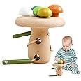 bopoobo Wooden Lacing Toys Mushroom Sorting Toys Montessori Activity for Baby Kids Educational Learning Montessori Travel Toy for Toddlers