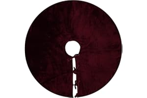 Sophia-Art Christmas Tree Skirt, Luxury Velvet Plush Skirt, Xmas Decoration Holiday Party Décor, Soft Velvet Home Décor Merry Christmas Party Christmas Tree Decorations (Maroon,48 Inch)