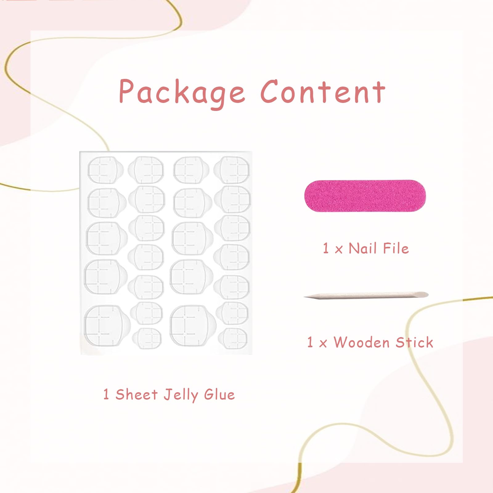 Brown Press on Nails Long Coffin Fake Nails with 3D Gold Embossed Flower Designs Floral Square False Nails Noble Flowers Glue on Nails Luxury Acrylic Artificial Stick on Nails for Women Girls 24Pcs - Image 7