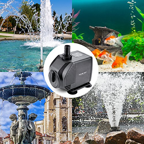 image for HOUSE DAY 173 GPH (650 LPH, 12W) Adjustable Flow Garden Submersible Wa