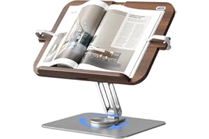 Book Stand for Reading, EWX Durable and Reliable Book Holders for Reading Handsfree,Practical Rotating Display Stand for Cook