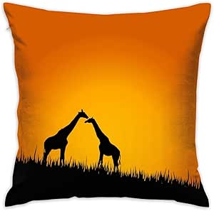 QIAO-RIHZKEJI Moda Exquisita Tirar Almohadas Decorativas-Jirafa en el