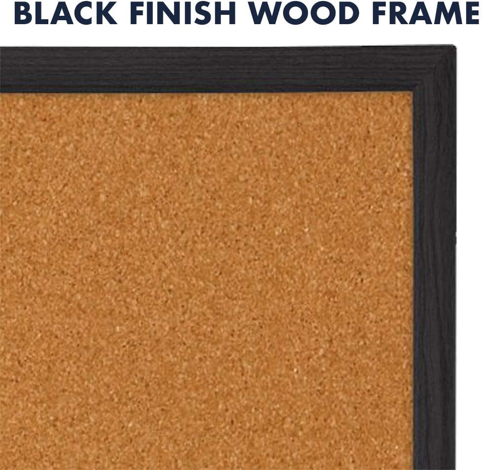 Quartet Cork Board Bulletin Board, 2' x 3' Framed Corkboard, Black Frame, Decorative Hanging Pin Board, Perfect for Home Office Decor, Home School Message Board or Vision Board (MWDB2436-BK) : Office Products