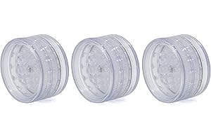 OMYPUEHEN 3 Pack Herb Grinder For Manual, 2.3in Small Spice Grinder With Storage, Portable And Disposable Plastic Herb Grinder, Clear