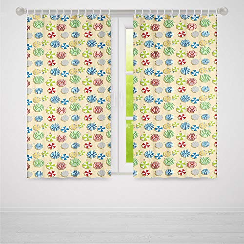 TecBillion Blackout Curtains,Abstract,Living Room Bedroom Window Drapes,Colorful Umbrellas Toys  ...