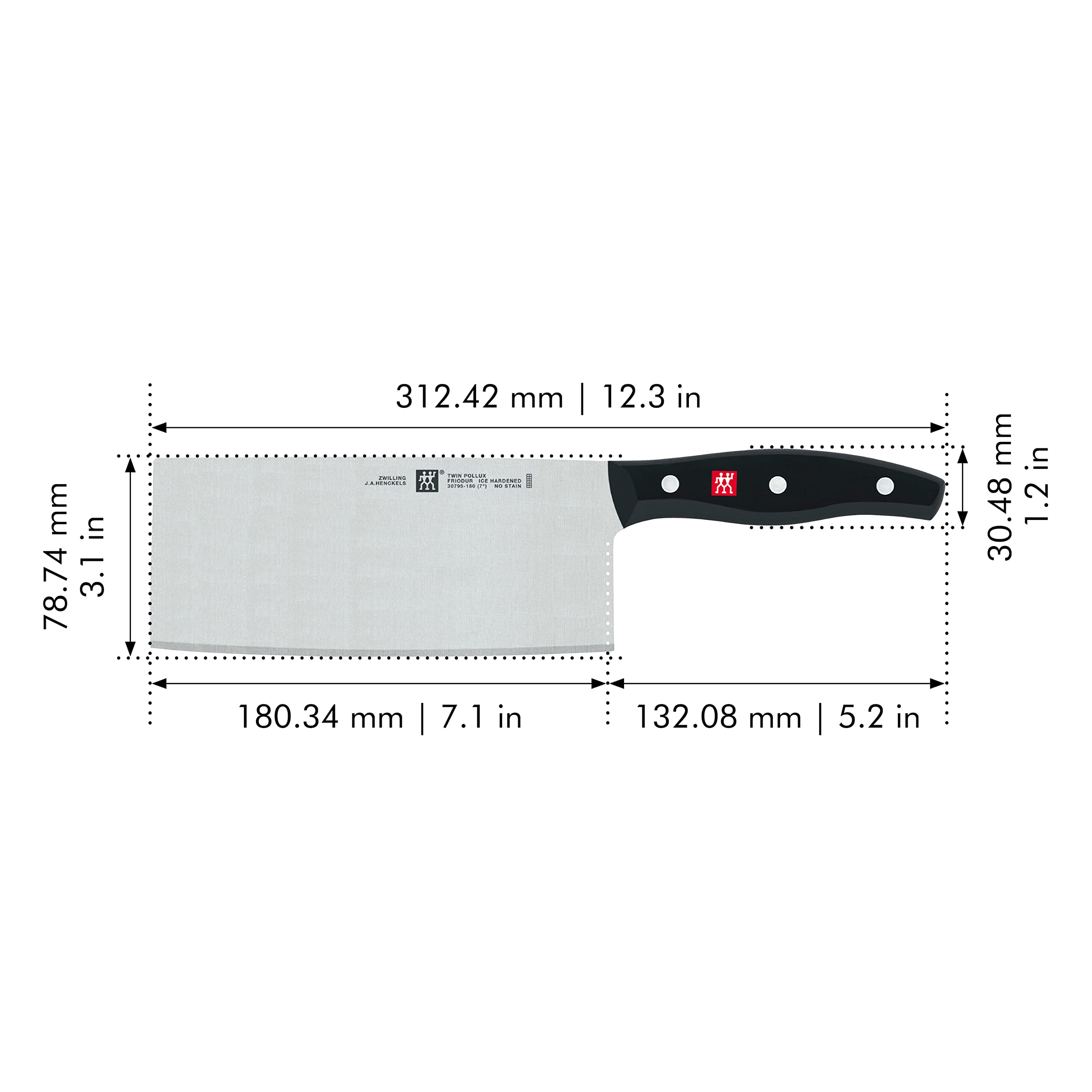 ZWILLING Twin Signature 7inch Chinese Vegetable Cleaver, RazorSharp