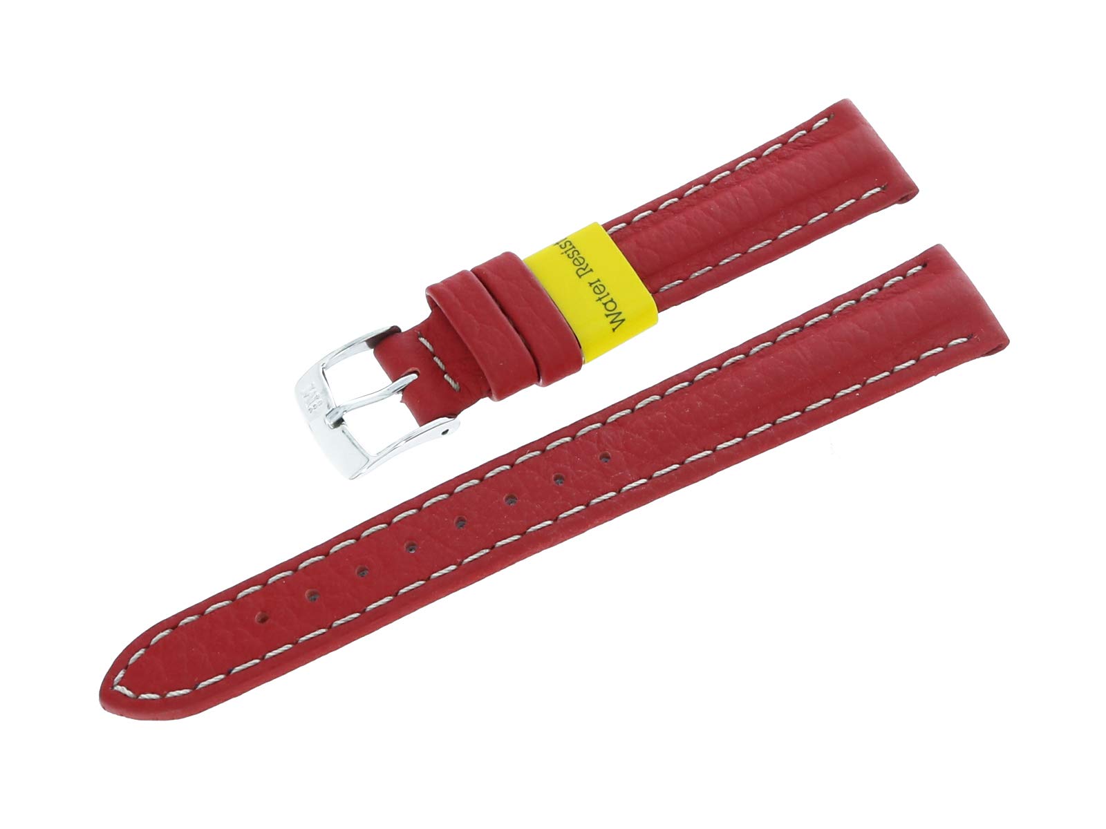 Morellato 16mm Red Genuine Leather Watch Strap with Stainless Steel Pin Buckle A01U399599999MO01