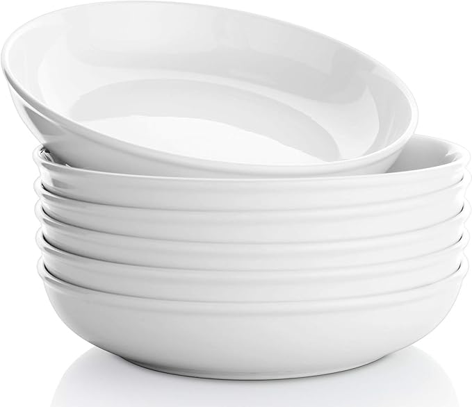 SAMSLE Pasta Bowls, 30 Ounces Porcelain Large Salad Pasta