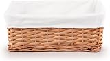 Woodluv Brown Wicker Storage Basket with Off White Lining Medium view 6