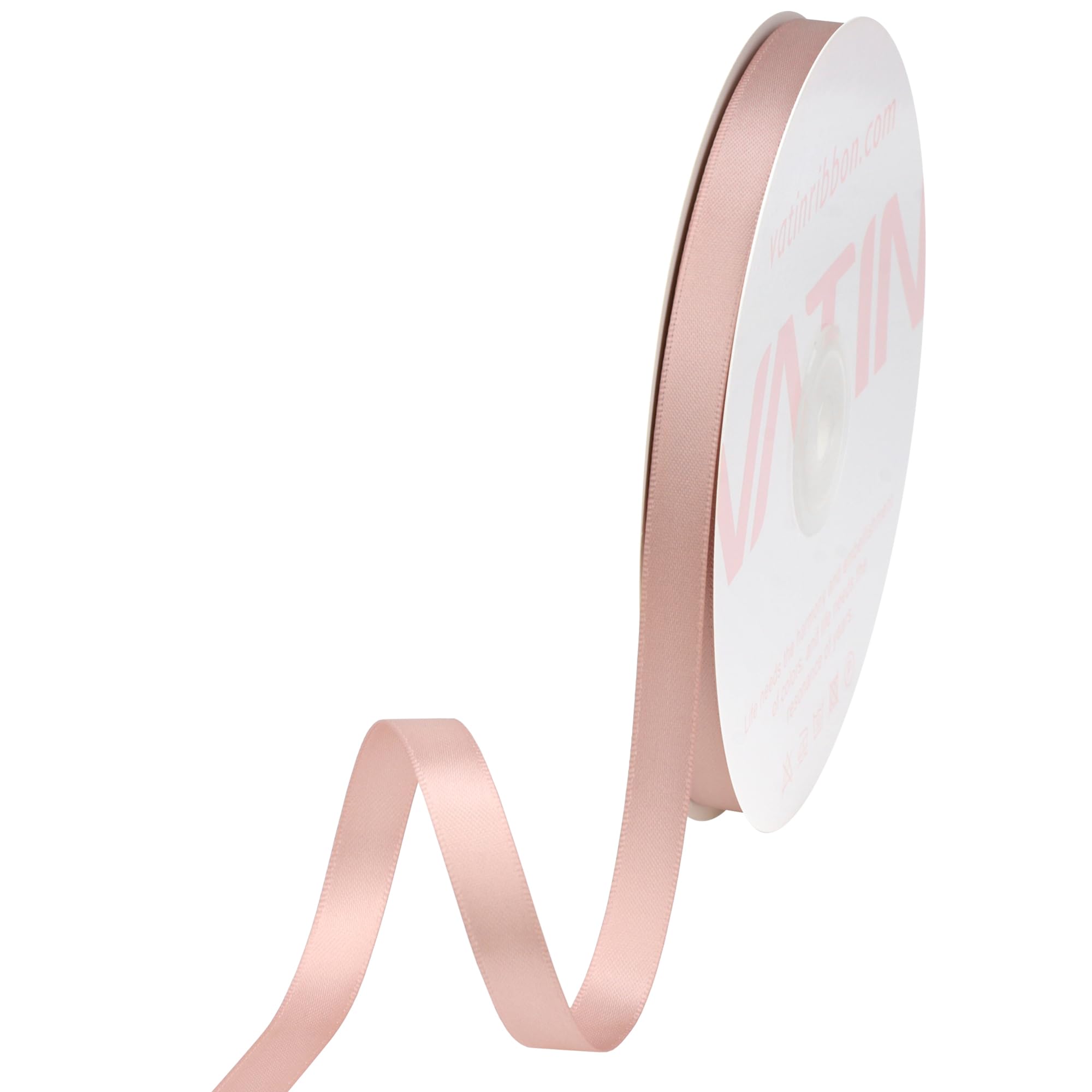 VATIN 10mm Double Faced Antique Mauve Polyester Satin Ribbon - 45 Metre for Gift Wrapping Ornament Party Favor Braids Baby Shower Decoration Floral Arrangement Craft Supplies