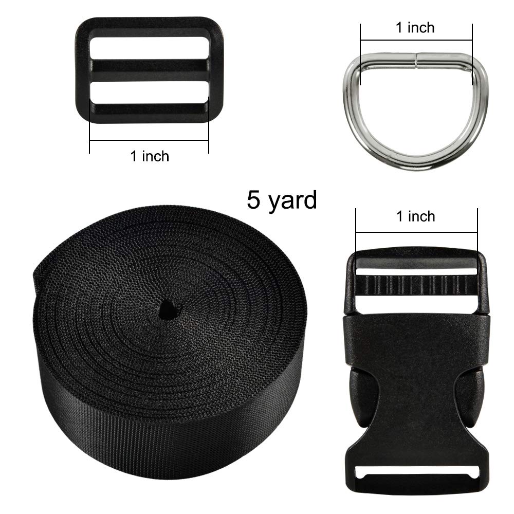 Coopay 1.5 Inch Plastic Buckles Kit Include 8 Pack Side Release Plastic Buckles,8 Pack TriGlide