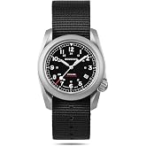 BODERRY Men's Watch Titanium Automatic Field Watch 40mm Military Watch Day Date Function 100M Waterproof with Nylon Strap Japanese Mechanical Movement &amp; Screw Down Crown&mdash;Voyager
