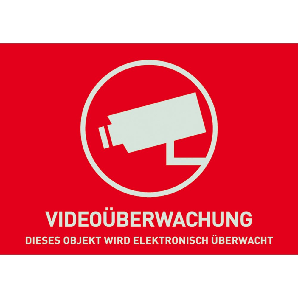 ABUS AU074052V video surveillance warning sticker without logo 74 x 52.5 mm reflective — image 1