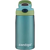 Contigo Kids Stainless Steel Water Bottle with Redesigned AUTOSPOUT Straw, 13oz, Green and Blue, Easy Clean, BPA Free