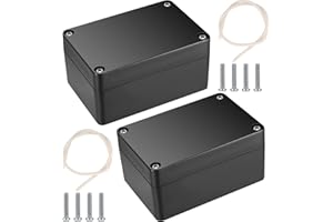 QIWUHAI Project Boxes for Electronics Enclosures, 2pcs IP65 Waterproof Electrical Junction Box, Dustproof ABS Plastic Electronic Enclosure Box for Electronics, Project Case for DIY Electrical, 4x2.6x2"