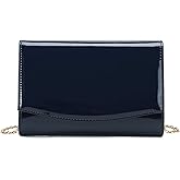 CHARMING TAILOR Patent Leather Flap Clutch Classic Elegant Evening Bag Chic Dress Purse