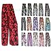 ZJ Clothes Ladies Plus Size Floral Print Palazzo Trousers Womens Summer Wide Leg Pants