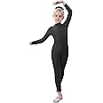 YgneeDom Kids Girls One Piece Spandex Unitards, Long Sleeve Turtleneck Unitard, Full Body Catsuit, Dance Leotard Costumes