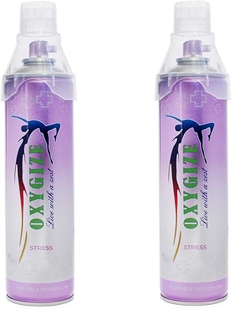 Oxygize Portable 20L Stress Oxygen Can Cylinder Canister Rose flavour With Inbuilt Mask Protect For Air Pollution, Relaxed Mood, Boosting Immune System, Boost Energy Level (500 Breaths Approx.) Pack-2