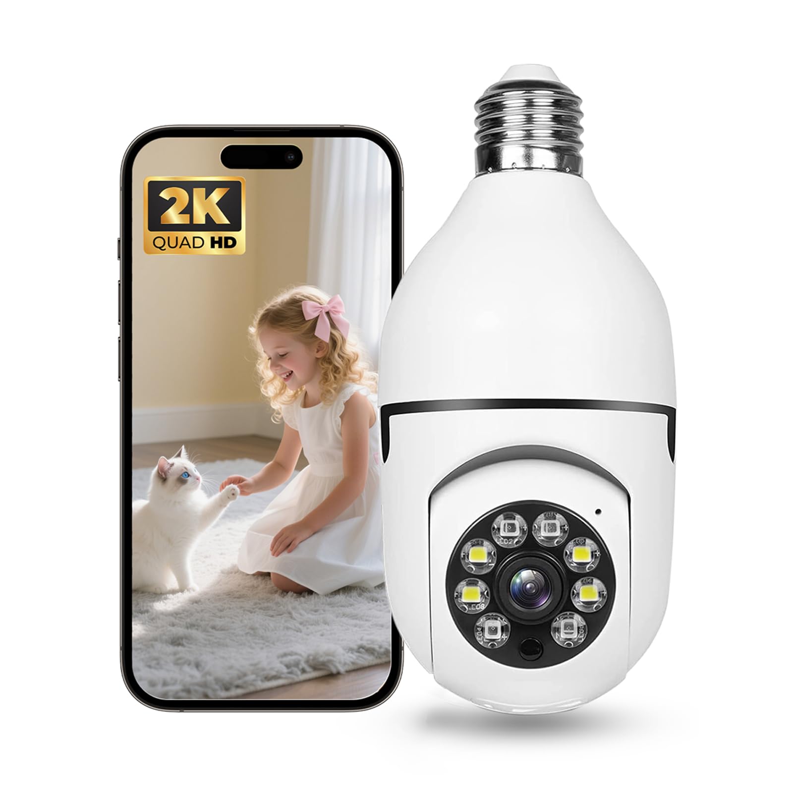 Photo 1 of **PARTS ONLY**Hawkray Light Bulb Security Camera -5G& 2.4GHz WiFi 2K 3MP Security Cameras Wireless Outdoor Motion Detection and 911 Alarm Monitoring,Open AI Enabled,US Local Cloud, Color Night Vision,