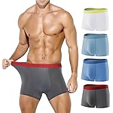 Arjen Kroos Men's Trunks Underwear 4 Pack Seamless Silk Boxer Briefs