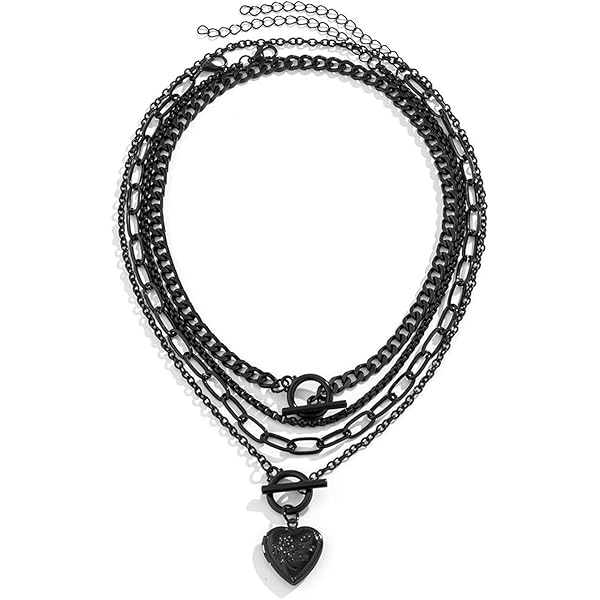 4Pac Black Layered Necklace Chunky Choker Necklace Trendy