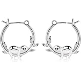 Sloth Earrings for Women Girls - Sterling Silver Sloth Hoop Earrings for Teens Hypoallergenic Cute Animal Earrings for Sensitive Ears Dainty Lightweight Huggie Hoop Earring Gift for Birthday Christmas
