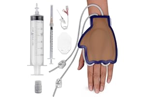 SimCoach Phlebotomy and Venipuncture Practice Kit, Wearable IV Practice Kit, Dorsal Hand Injection Trainer, IV Start Kit for Injection/Insertion Practice, Medical Education
