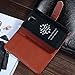 RAYTOP Luxury Classic Brown GG Logo Leather Wallet Cases Flip Covers for Samsung Galaxy Note 3 Note3 with Kickstand Men Women Stylish Classy Vintage Decent Sleek Unique Matte Multipurpose Card Holder