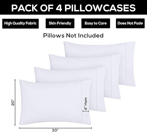 Utopia Bedding Queen Pillow Cases Pack Envelope Closure