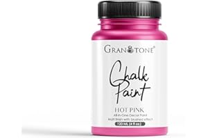 GRANOTONE Chalk Paint for Furniture | Matt-Finish Water-Based Acrylic Paint for Wood, Walls, Metal, Glass, Paper, Fabric Canvas | Maximum Coverage Chalk Paint for Kids & Adults, 120 Ml (HOT PINK)