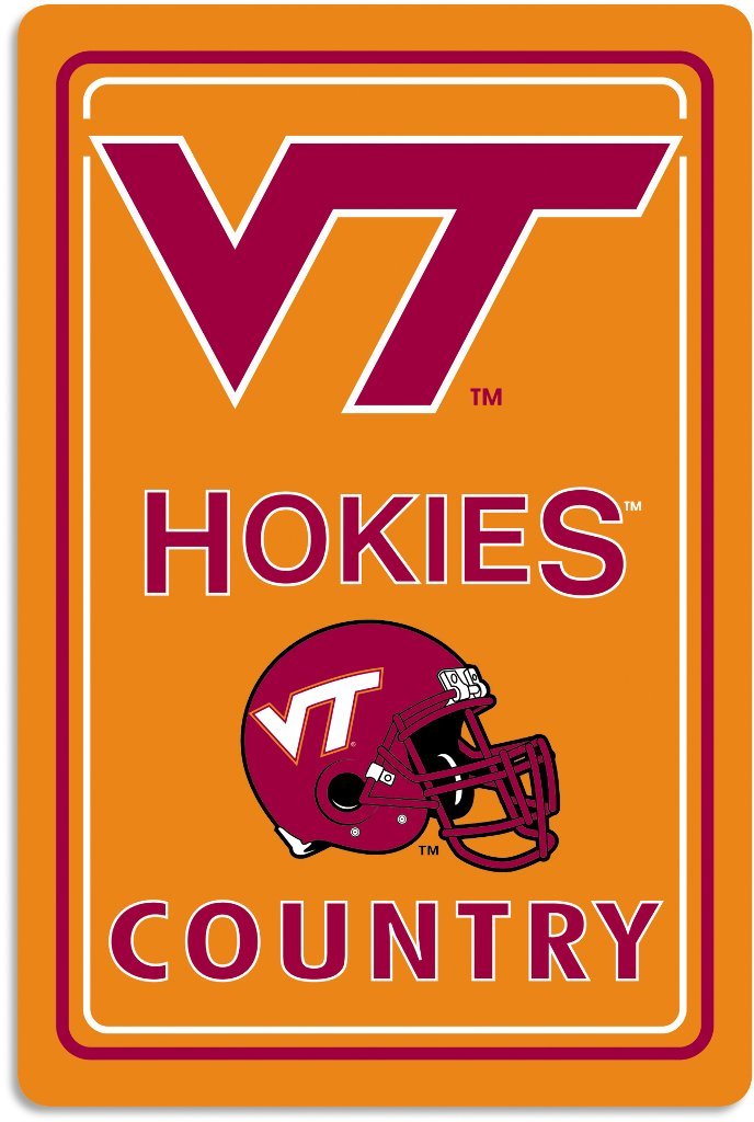 Photo 1 of BSI NCAA Virginia Tech Hokies Metal Sign, 12" x 18", Orange