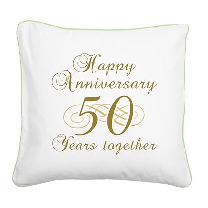 Amazon Com Cafepress 50th Anniversary Gold Script Square